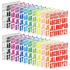 24 Sheets Letter Stickers, Self Adhesive, for Water Bottles, Cups, Multicolor