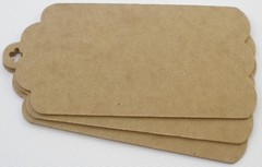 {4} *DOUBLE SCALLOP TAG* Bare Unfinished Tags Chipboard Die Cuts 2 1/4″ x 4 3/4