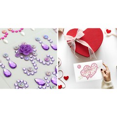 Wrapables Crystal Rhinestone Gem Stickers, Bling Jewel Adhesives (Set of 6)