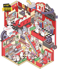 DIY 3D House Sticker Book for Teens & Adults – 4 Reusable Waterproof Therapy Sce