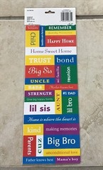 2 SIDED LARGE KEEPSAKE ESSENTIALS FAMILY TITLE & PHRASE SCRAPBOOKING STICKERS *