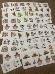 Set Of 40 Glossy Finish Character Small Sticker Strips – 1.5 Inches Per Sticker