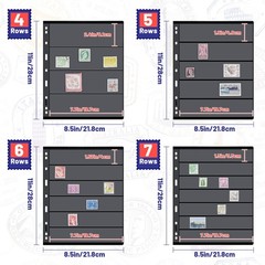 Gersoniel 10 Sheets Pages Postage 11.02 x 8.46 inches, black, transparent