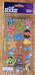 Sticko JOLEES Velum Tropical Fish Starfish Seaweed Sea Ocean Scrapbook STICKERS