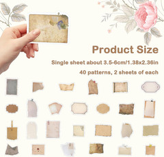 80 Pcs Vintage Scrapbook Paper Stickers, Retro Label Stickers for Scrapbooking,