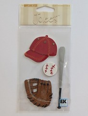Jolee’s Leatherettes Baseball Equipment Glove Bat Ball Hat Scrapbooking Stickers