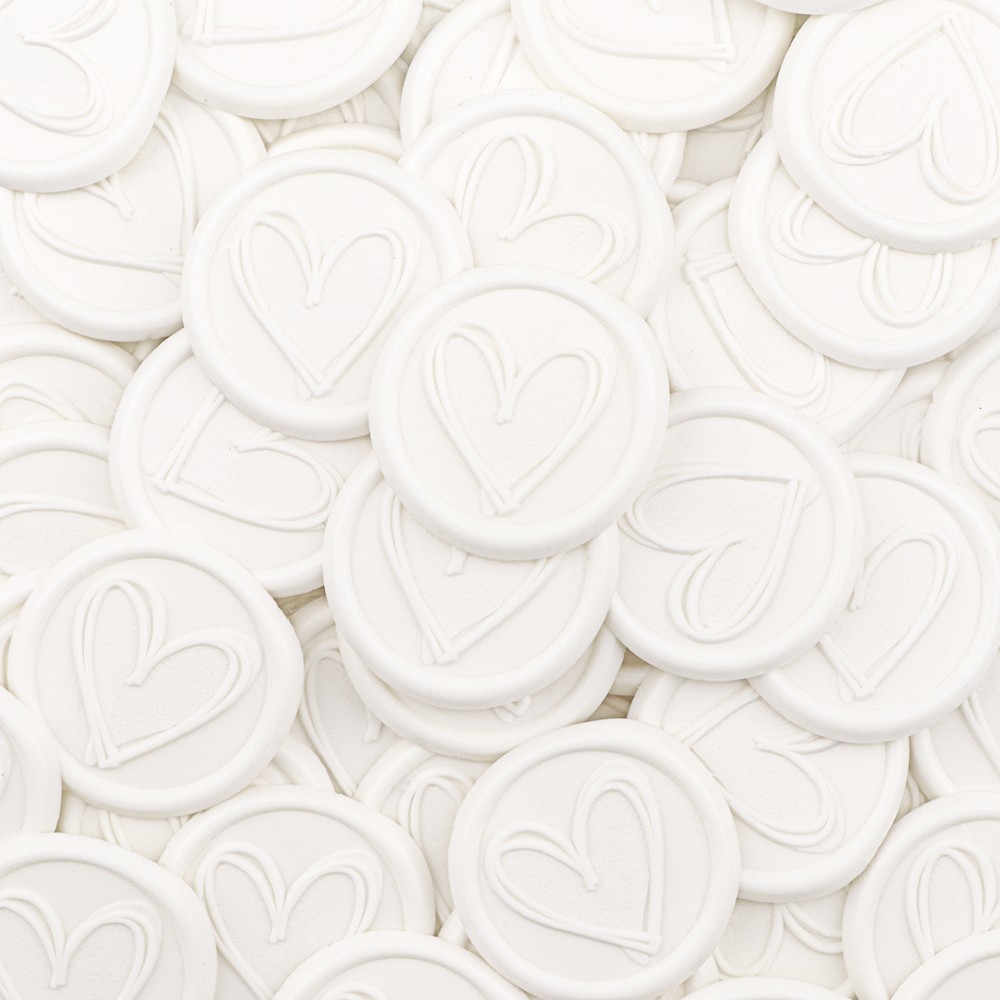 60Pcs White Double Layer Love Pattern Wax Seal stickers Envelope Seal Stickers