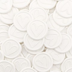 60Pcs White Double Layer Love Pattern Wax Seal stickers Envelope Seal Stickers