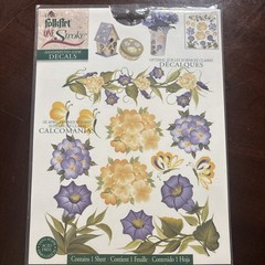 Craft Decoupage ,Decal And Rub On Transfer Anna Griffin Bees Flowers Butterfly