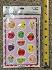 Stickeroni from Hallmark, Puffy Fruit Stickers, Banana Orange Lime Lemon Grape