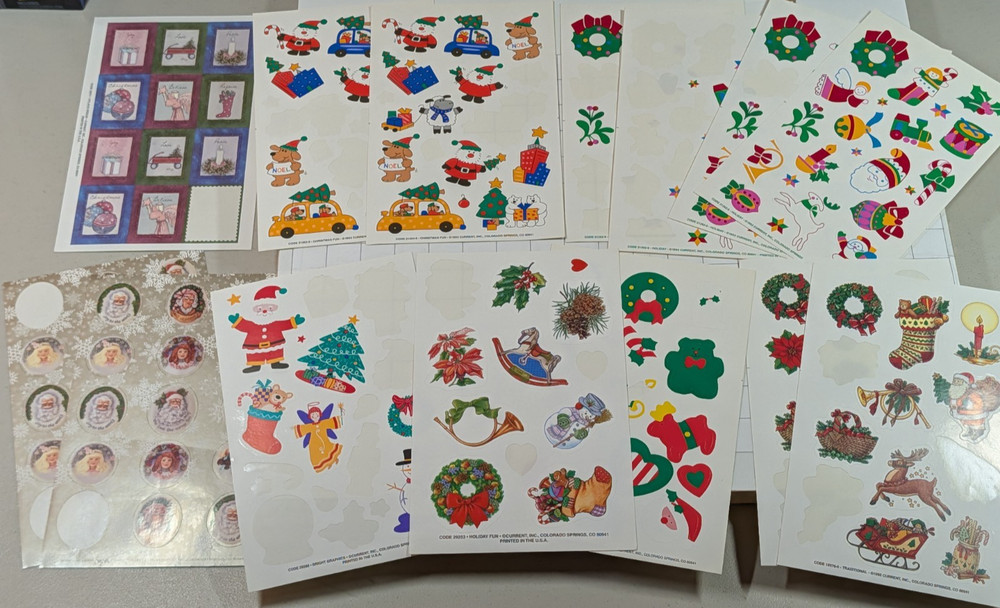 Vintage Current Stickers – Partial Sheets Christmas Holiday Themes