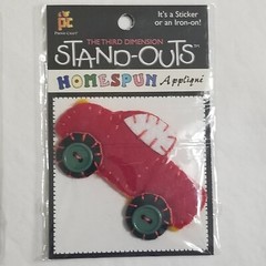 NEW Lot 4 Stand Outs Sticker Applique Iron On Airplane Train Sailboat Car Toy-C