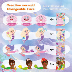 Mermaid Stickers 48 Sheets Make Your Own Face Stickers for Kids Toddlers Girls M