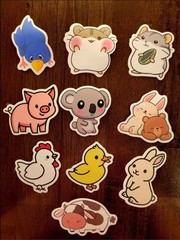 STICKERS UPICK Various Animals Cute Cartoon Vinyl PEEL & STICK