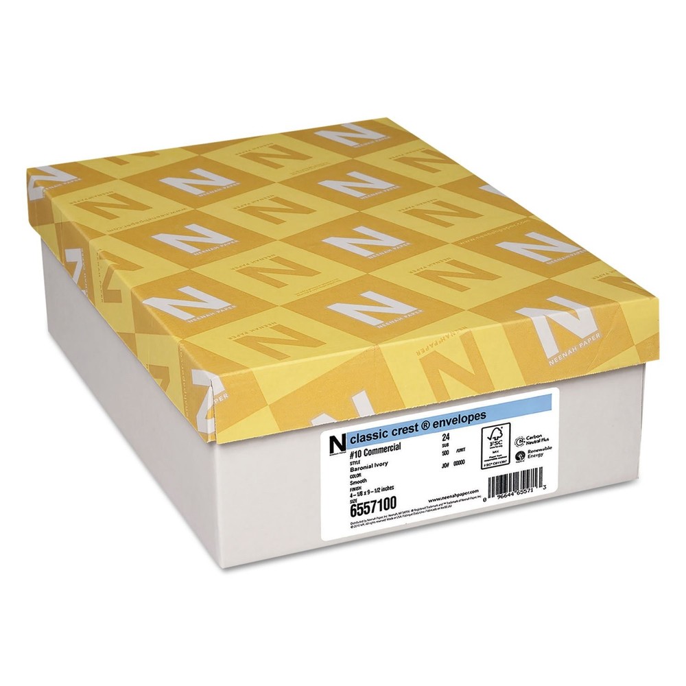 Neenah Paper Classic Crest #10 Envelope, Commercial Flap, Gummed Closure, 4.13