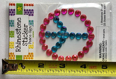 Rhinestone Peace Sign Sticker Scrapbook Arts Crafts Kids 35 Stones Pink Blue New