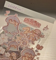 Cute Pastel Character Sticker Sheet – Original Art by Tealbud – Waterproof