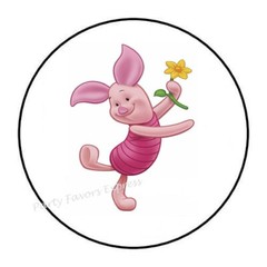 30 CARTOON PIG ENVELOPE SEALS LABELS STICKERS PARTY FAVORS 1.5″ ROUND