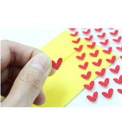 Red Glitter Small Heart Sticker 95 Count Self-Adhesive 0.35Inchs 90mm Crafts