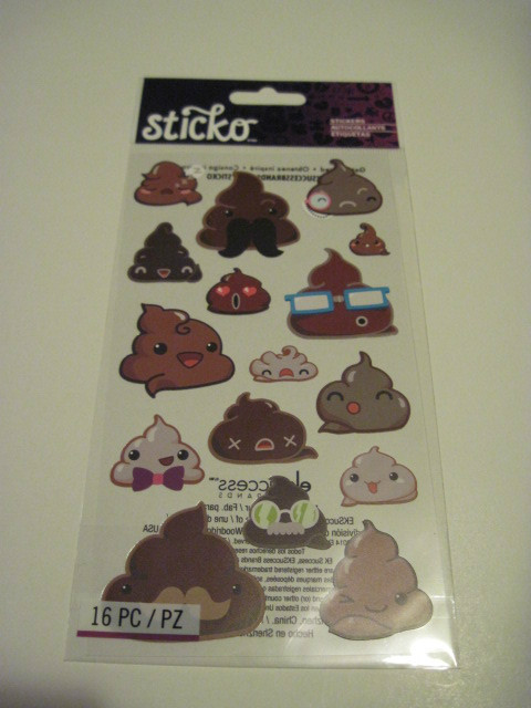 Scrapbooking Crafts Stickers Sticko Silly Frosting Chocolate Glasses Faces Poop