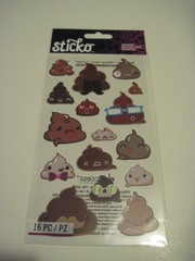Scrapbooking Crafts Stickers Sticko Silly Frosting Chocolate Glasses Faces Poop