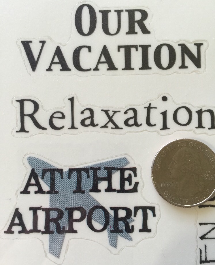 VACATION SLANG Stickers Approx.5-3/4″x12″Road Trip•Tropical•Paradise •Bon Voyage