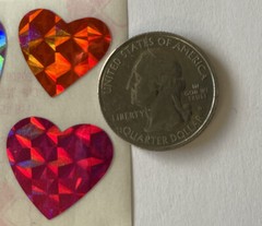 HEART Prismatic Stickers(4pc)Great 7•Colorful •Love•Pink•Purple•Red •Valentines