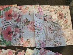 100 PC Scrapbooking JJ Books Of Watercolor Material Paper Pack Pink 5 1/2 X 33/4