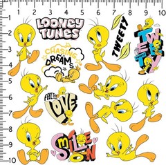 LOONEY TUNES TWEETY VARIETY DIE CUT VINYL 50 CT STICKER PACK