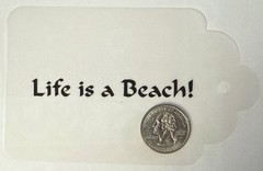 LARGE SUMMER WAVES Vellum Die-Cut TAGS(4pc)Fun in Sun•Splash •Beach•Travel•Cards