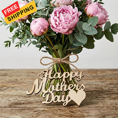 BinaryABC Happy Mother’s Day Crafts Wooden approx. 9.5cm x 6.5cm x 0.25cm