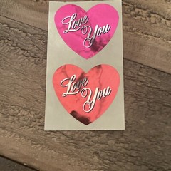Vintage 80s HAMBLY Sticker Foil Mylar Love Heart Sticker Mod VTG RARE Lot Of 2