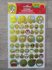 Teaching Tree 202 Fun Silly Expressive Emoji Shiny Gold Stickers 1″, 1/2″ New!