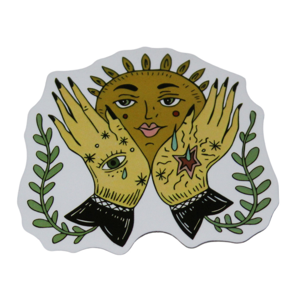 Sun Hands Eye Star Celestial Herb Vine Sticker