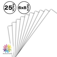 Mat Board Center Pack 25 6×8 White Backing Boards 4-Ply Cardboard Photo Frame