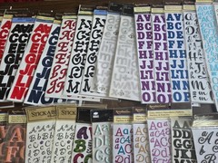 Lot of 54 Pkgs Alphabet/Number 3D Foam Glittery Shiny Cardstock Stickers NEW