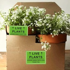 Green Live Plants Stickers for Shipping 2×3 inch Please Handle with Love Stic…
