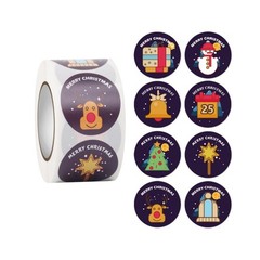 500pcs/Roll Decoration Merry Christmas Roll Paper Party Sticker Gift Label
