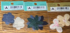 Lot #5 – 3 Jolees Mini Ivory White Blue Pink Brown Flowers Scrapbook Felt Gems