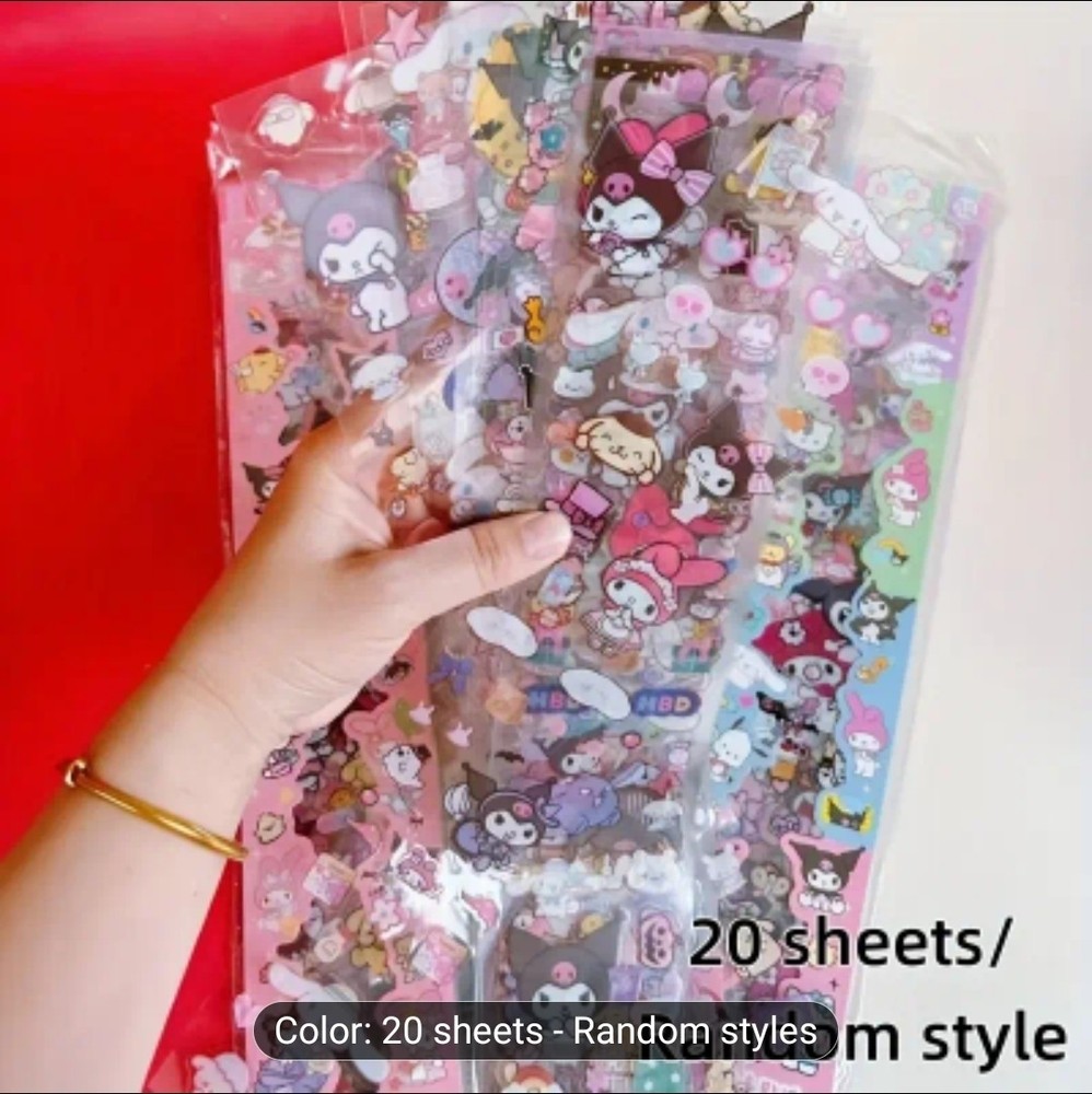 Hello Kitty, Sanrio Animation Stickers – Sheet of 50 Cute Mixed Kawaii Stickers