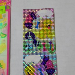Vintage Lisa Frank Iridescent and Holographic Stickers Dogs Cats Fruit Veggies