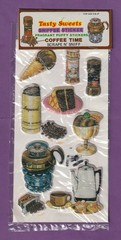 Vintage 1980s TASTY SWEETS Scratch & Sniff PUFFY Stickers COFFEE