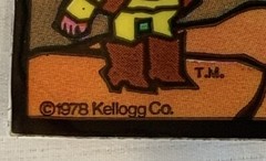 1978 Kellogg Co. Cereal Box Prize Sticker Cowboy with Big Hat and Cactus Unstuck