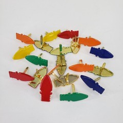 20 Christmas Light Bulb Brads 5 Primary Clrs Scrapbooking Card Embellishments