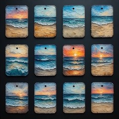 Set Of Ocean Tags Embellishments Junk Journal Scrapbook Choose A Set