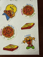 🍕 Vintage 80s Trend T-173 Pizza Scratch & Sniff Sticker Sheet Stinky Stickers !