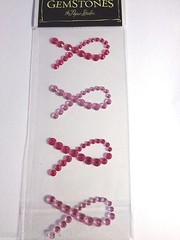 THE PAPER STUDIO Light & Hot Pink Ribbons GEMSTONE Stickers – 4 pcs