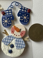 SNOWMAN PAIR Dimensional Stickers(4pc)Christmas•Holiday •Snowflakes•Scarf•Snow•