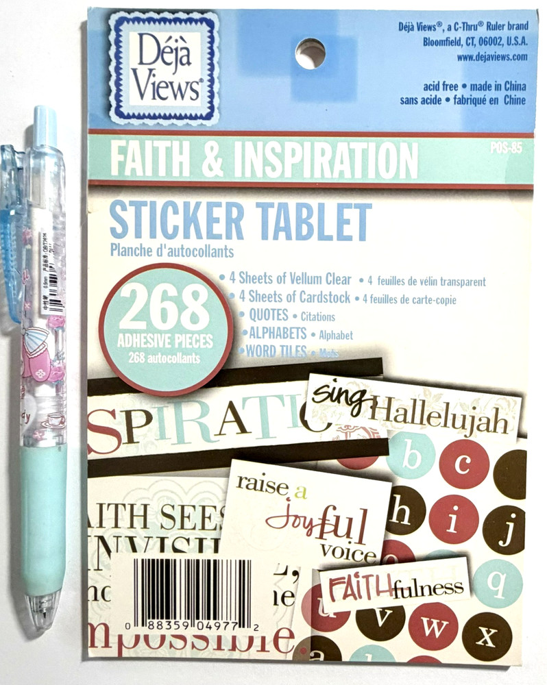 Faith Inspiration Words Book Stickers Scrapbooking Card Journal Planner
