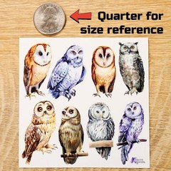 Violette Stickers – Real Owls – 1 Owl Sticker Sheet – Scrapbooks Stationery
